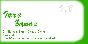 imre banos business card